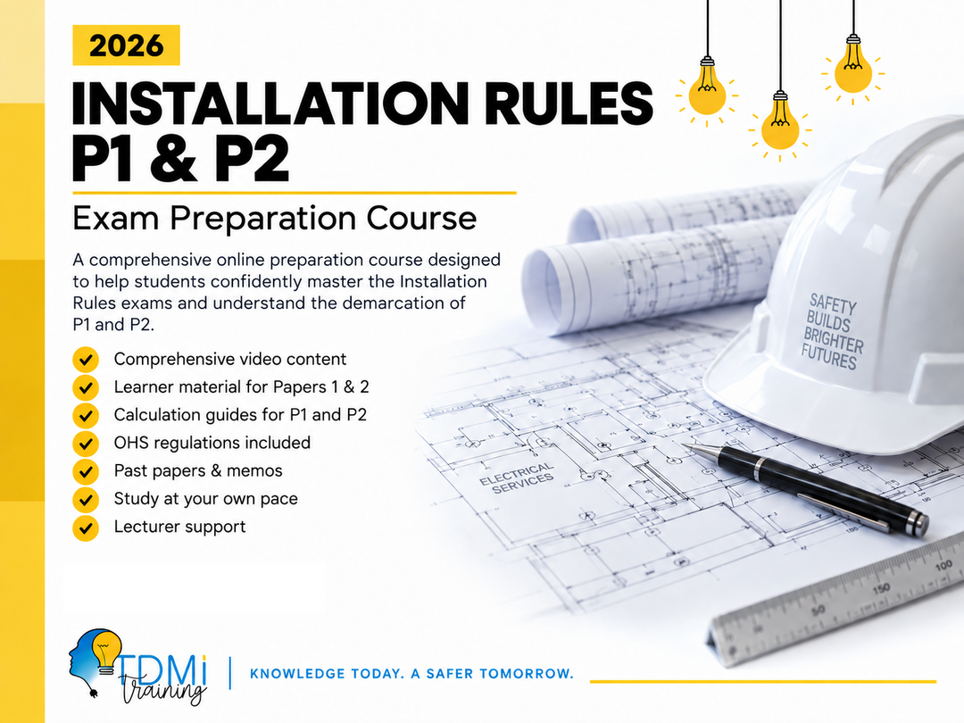 Course Combo - Unit Standards Electrical Wiremans License + Installation Rules P1 &amp; P2