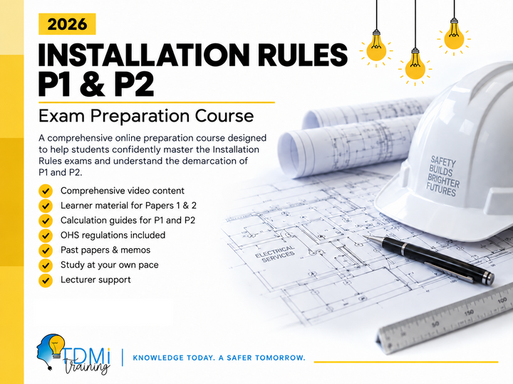 Course Combo - Unit Standards Electrical Wiremans License + Installation Rules P1 &amp; P2
